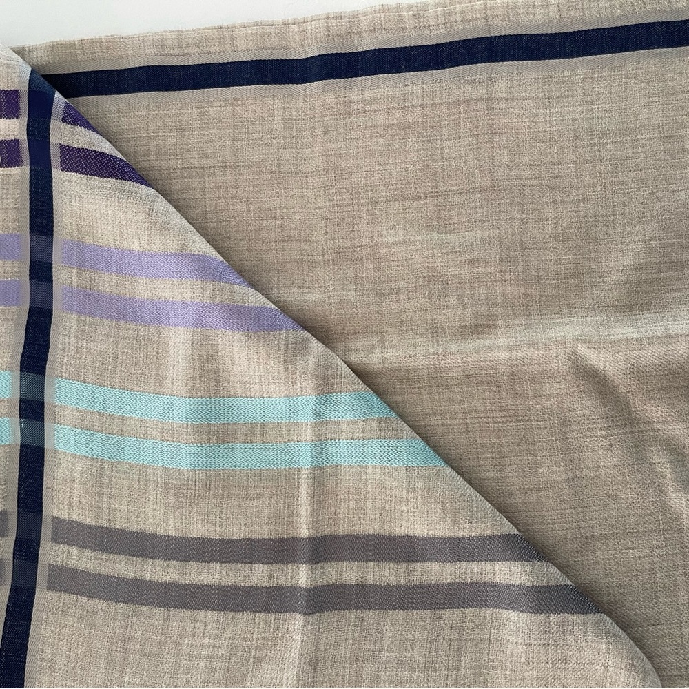 Hand woven linen stripe scarf